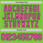 Custom Team Name Number Performance T-Shirt - Personalized Neon Green Pink Navy Personalized Neon Green Pink-Navy Performance