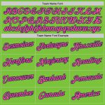 Custom Team Name Number Performance T-Shirt - Personalized Neon Green Pink Navy Personalized Neon Green Pink-Navy Performance