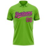 Custom Name Number Personalized Neon Green Pink Navy Golf Polo Shirt - Performance Vapor Team Apparel Personalized Neon Green