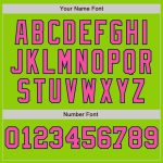 Personalized Neon Green Pink-Navy Pinstripe Authentic Split Fashion Baseball Jersey Team Custom Name and Number