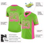 Customizable Mesh Football Jersey Neon Green Pink White Team Name Number Personalized Neon Green Pink-White Mesh Drift Fashion