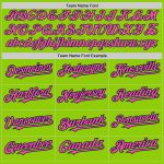 Custom Neon Green Pinstripe Baseball Jersey with Pink-Navy Authentic Fade - Personalized Name & Number Personalized Neon
