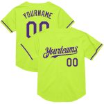Custom Name Number Personalized Neon Green Purple Baseball Jersey Authentic Mesh Throwback Design Personalized Neon Green
