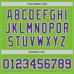 Custom Name and Number Personalized Authentic Baseball Jersey - Neon Green Purple White Personalized Neon Green Purple-White