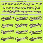 Custom Name and Number Authentic Throwback Baseball Jersey - Neon Green Purple-White Team Design Personalized Neon Green