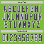 Personalized Hockey Jersey in Neon Green and Purple-White Color Scheme Personalized Neon Green Purple-White Hockey Jersey