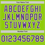 Custom Name and Number Personalized Neon Baseball Jersey in Green, Purple, and White - Authentic Team Apparel Personalized