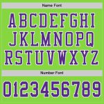 Customizable Football Jersey with Neon Green Purple White Mesh - Personalized Name & Number Personalized Neon Green Purple-White