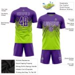 Custom Name Number Soccer Jersey - Personalized Neon Green Purple White Sublimation Team Uniform Personalized Neon Green