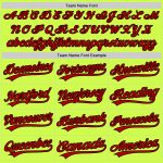 Personalized Neon Green Red-Black Authentic Throwback Baseball Jersey Team Custom Name and Number