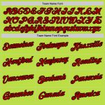 Personalized Neon Green Red-Black Authentic Throwback Basketball Jersey Team Custom Name and Number