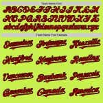 Personalized Neon Green Red-Black Mesh Authentic Throwback Baseball Jersey Team Custom Name and Number