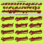 Custom Name Number Authentic Throwback Baseball Jersey - Personalized Neon Green Red-Navy Design Personalized Neon Green