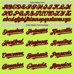 Personalized Neon Green Red-Navy Mesh Authentic Throwback Baseball Jersey Team Custom Name and Number