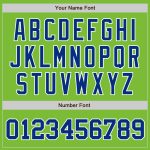 Custom Neon Green Baseball Jersey with Team Name & Number - Authentic Royal-White Design Personalized Neon Green Royal-White