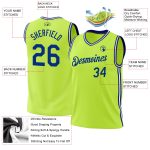 Personalized Neon Green Royal-White Authentic Throwback Basketball Jersey