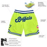 Personalized Neon Green Royal-White Authentic Throwback Basketball Shorts Team Custom Name and Number