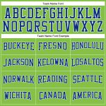 Personalized Neon Green Royal-White Long Sleeve Performance T-Shirt Team Custom Name and Number
