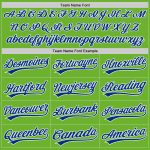Custom Neon Green Golf Polo Shirt with Team Name & Number - Performance Royal-White Shirt Personalized Neon Green Royal-White