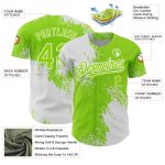 Custom Neon Green 3D Pattern Baseball Jersey with Brush Stroke Design, Personalized Name & Number, Authentic Team Gear Personalized