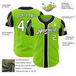Custom Authentic Baseball Jersey with Personalized Name & Number - Neon Green, White & Black Arm Shapes Personalized Neon