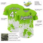 Personalized Neon Green White-Black 3D Pattern Design Abstract Splash Grunge Art Authentic Baseball Jersey Team Custom Name and Number