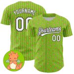 Custom Name and Number Authentic Dinosaur Baseball Jersey in Neon Green and Black 3D Pattern Design Personalized Neon Green