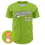 Custom Name and Number Authentic Dinosaur Baseball Jersey in Neon Green and Black 3D Pattern Design Personalized Neon Green