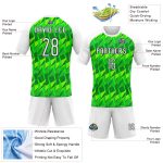 Custom Neon Green Black White Abstract Volleyball Jersey Uniform Personalized Neon Green White-Black Abstract Shape Sublimation