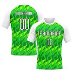 Custom Neon Green Black White Abstract Volleyball Jersey Uniform Personalized Neon Green White-Black Abstract Shape Sublimation