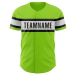 Personalized Neon Green White-Black Authentic Baseball Jersey