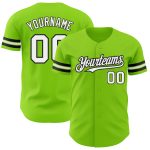 Custom Name and Number Authentic Baseball Jersey in Neon Green, White, and Black - Personalized Team Jersey Personalized