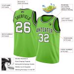 Custom Basketball Jersey with Personalized Name and Number - Neon Green Black and White Authentic Team Apparel Personalized