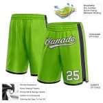 Personalized Neon Green White-Black Authentic Basketball Shorts Team Custom Name and Number