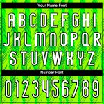 Personalized Neon Green White-Black Geometric Shape Sublimation Volleyball Uniform Jersey Team Custom Name and Number