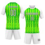 Personalized Neon Green White-Black Geometric Shape Sublimation Volleyball Uniform Jersey Team Custom Name and Number