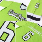 Personalized Neon Green White-Black Hockey Jersey Team Custom Name and Number