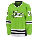 Personalized Neon Green White-Black Hockey Jersey Team Custom Name and Number