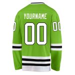 Personalized Neon Green White-Black Hockey Jersey Team Custom Name and Number