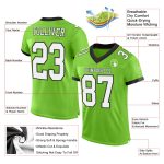 Personalized Neon Green White-Black Mesh Authentic Football Jersey
