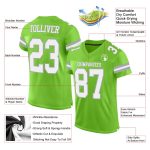 Personalized Neon Green White-Gray Mesh Authentic Football Jersey Team Custom Name and Number
