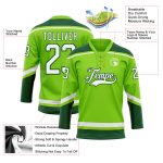 Personalized Neon Green White-Green Hockey Lace Neck Jersey Team Custom Name and Number