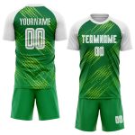 Personalized Neon Green White-Kelly Green Sublimation Soccer Uniform Jersey