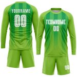 Personalized Neon Green White-Kelly Green Sublimation Soccer Uniform Jersey Team Custom Name and Number