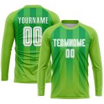 Personalized Neon Green White-Kelly Green Sublimation Soccer Uniform Jersey Team Custom Name and Number