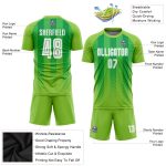 Personalized Neon Green White-Kelly Green Sublimation Soccer Uniform Jersey Team Custom Name and Number
