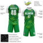Personalized Neon Green White-Kelly Green Sublimation Soccer Uniform Jersey