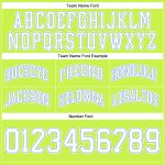 Custom Team Basketball Shorts with Personalized Name & Number - Neon Green & White Light Blue Authentic Throwback Design