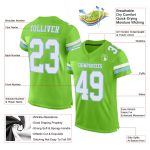 Personalized Neon Green White-Light Blue Mesh Authentic Football Jersey Team Custom Name and Number