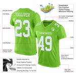 Custom Authentic Football Jersey - Personalized Neon Green & White, Team Name & Number Personalized Neon Green White Mesh
